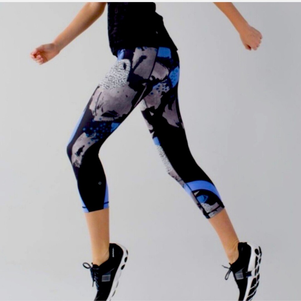 LULULEMON ATHLETICA Full On Run Luxtreme Mesh Luxury Capri Leggings